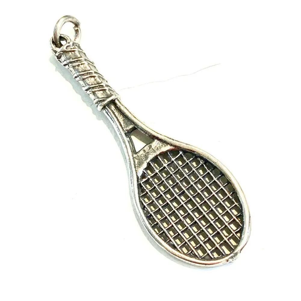 .925 Tennis Racquet Sterling Silver Jewelry Charm #sports